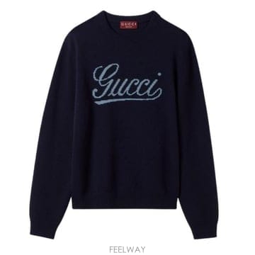 26SS 구찌 인타르시아 울 스웨터 795347 XKD744071 BLUE GREY