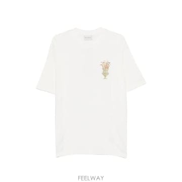 26FW 드롤드무슈 반팔 티셔츠 K TS313 CO002 OW OW OFF WHITE