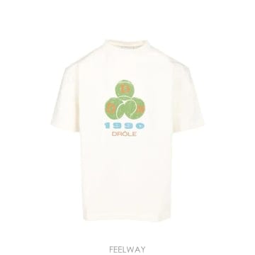 26FW 드롤드무슈 반팔 티셔츠 L TS328 CO248 OW OW OFF WHITE