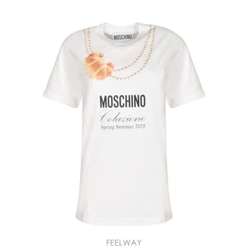 Moschino 25SS ��Ű�� ���� Ƽ���� A0703 0541 100125SS ��Ű�� ���� Ƽ���� A0703 0541 1001