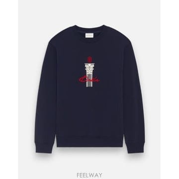 26FW 드롤드무슈 긴팔 티셔츠 SW221 CO127 NAVY
