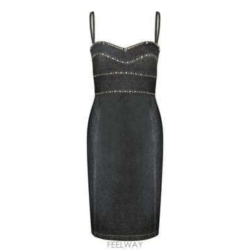 26SS 베르사체 미디 원피스 1023117 1A16477 1D040 Black