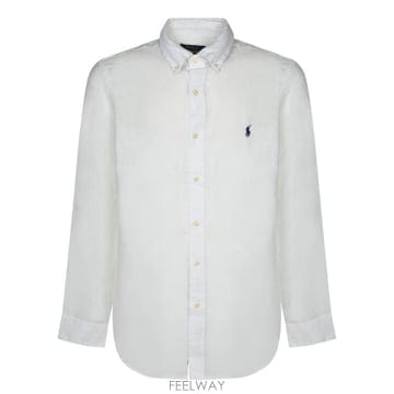 26SS 폴로 랄프로렌 커스텀 핏 리넨 셔츠 커스텀 핏 리넨 셔츠 710966294 506 White