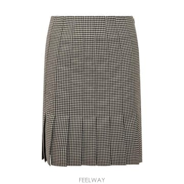 25FW 살바토레 페라가모 미디 스커트 13H0990785203 422 NERO WHITE