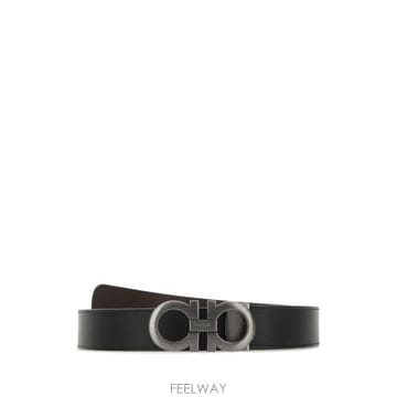 26SS 살바토레 페라가모 간치니 레더 벨트 675542 464231 NERO HICKORY