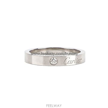 [중고명품다올] 까르띠에 C 드 웨딩링 다이아 1P 플래티늄 반지 3mm 50호 B4051300