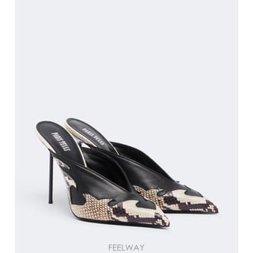 26 FW Paris Texas Lidia Queen of Hearts 레더 뮬 TP582297932