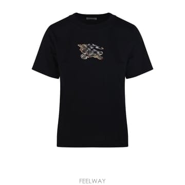 25FW 버버리 블랙 코튼 t 셔츠 8116164A1189 TP582257986