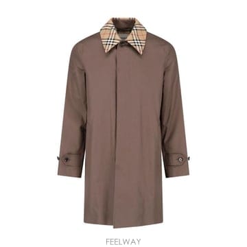버버리 체크 칼라 싱글 브레스트 코트 8132359 C6480 TP980192299