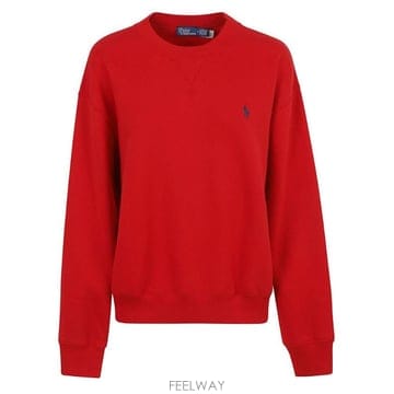 Polo Ralph Lauren 로고 자수 크루넥 스웨트셔츠 211971697 515VERYRED TP980
