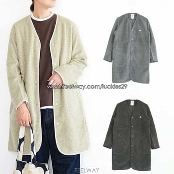 단톤 후리스 롱 재킷 여성
