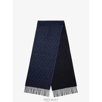[N85]펜디 FXS417 남성 스카프 머플러 목도리 FENDI FF Zucca wool and cashme
