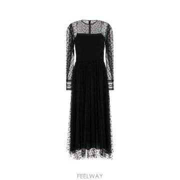 Alberta Ferretti [X45]�˺���Ÿ�䷹Ƽ A04126620 0555 ���� ���ǽ� �� �̵� �̴� �巹�� Black tulle d[X45]�˺���Ÿ�䷹Ƽ A04126620 0555 ���� ���ǽ� �� �̵�