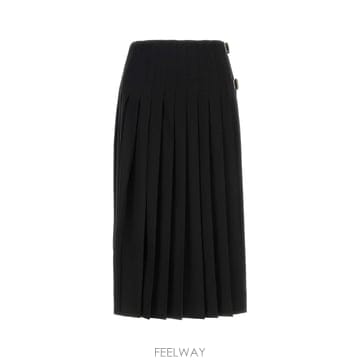 [X45]버버리 8135171 A1189 여성 스커트 치마 롱 미디 미니스커트 Black wool skirt