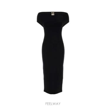 Alberta Ferretti [X45]�˺���Ÿ�䷹Ƽ A04866608 0555 ���� ���ǽ� �� �̵� �̴� �巹�� Black jersey[X45]�˺���Ÿ�䷹Ƽ A04866608 0555 ���� ���ǽ� �� �̵�
