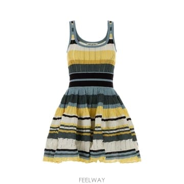 Alaia [X45]�˶��̾� AA9R3100K266D 908 ���� ���ǽ� �� �̵� �̴� �巹�� Embroidered v[X45]�˶��̾� AA9R3100K266D 908 ���� ���ǽ� �� �̵� ��
