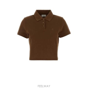 Saint Laurent [X45]���ζ� A003I4Y38EK 2298 ���� ���� ���ɼ��� Brown piquet polo shirt[X45]���ζ� A003I4Y38EK 2298 ���� ���� ���ɼ��� Brown 