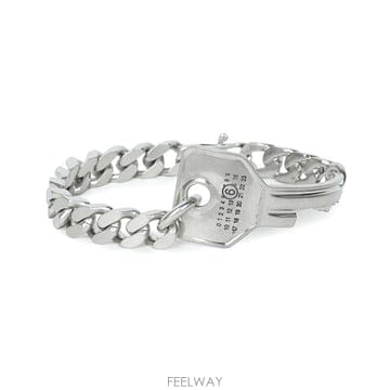 MM6 26FW 실버 키 체인 브레이슬릿 SM7UY0119 P9390 124