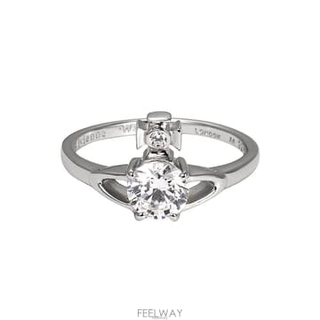 [국내신상]비비안웨스트우드 레이나 쁘띠 플래티넘 화이트 여성 반지 64040006 01P102