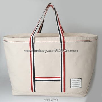 톰브라운 화이트 갠버스 미디엄 토드백(MAG271A-07164)