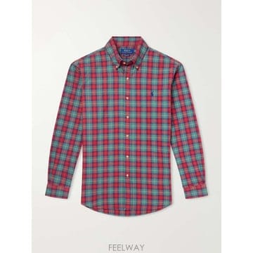 폴로 랄프로렌 체크 HEATHERED COTTONOXFORD 셔츠  B0082510475