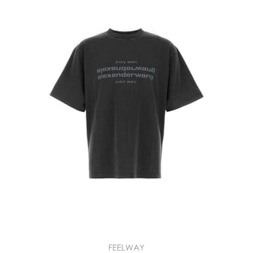 알렉산더 왕 쇼츠 슬리브 티셔츠 W 미러 로고 UCC1271948  B0442510550