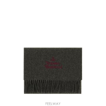 26FW 비비안웨스트우드 자수 로고 머플러 81030007W00Q7 P401 Grey