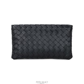 보테가베네타 26FW 블랙 인트레치아토 스몰 플랫 파우치 클러치백 749919 VCPP9 8425