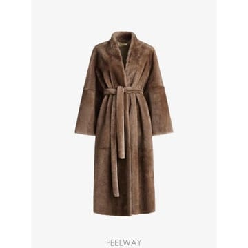 26 FW Nour Hammour 벨트 시어링 로브 코트 F26C34 TP457785334