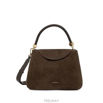 26 FW Coccinelle 브레이디드 핸들 스웨이드 토트 백 E1VCL180101 TP456639640