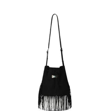 26 FW Fortela 키미 프린지 스웨이드 숄더 백 WKIMICF001BLK TP460016116