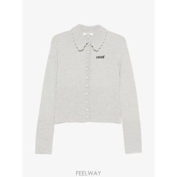 26 FW 끌로에 크로셰 칼라 로고 자수 가디건 CH26SMC03530 TP460157334