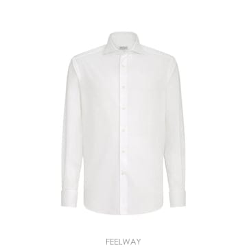 Brunello Cucinelli 26 FW ���ڷ� ��ġ�ڸ� Sea Island cotton twill shirt with Italian c26 FW ���ڷ� ��ġ�ڸ� Sea Island cotton twill shirt 