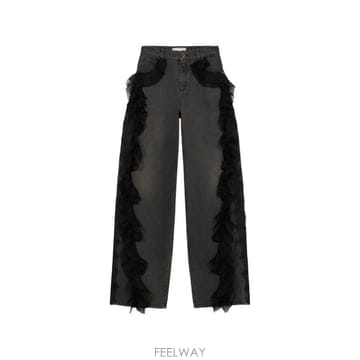 26 FW 블루마린 레이스 트리밍 러플 진 RF6131D510887409 TP460160621