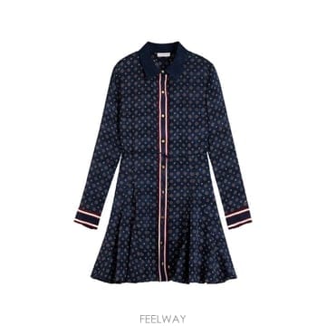 TOMMY HILFIGER 26 FW Ÿ�����ǰ� monogram print belted mini shirt dress WW0WW522326 FW Ÿ�����ǰ� monogram print belted mini shirt dres