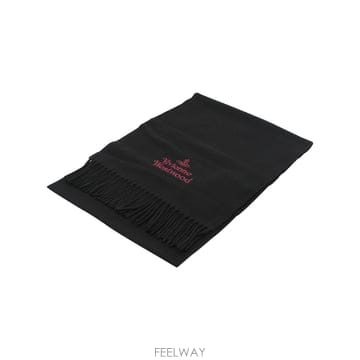 비비안웨스트우드 26FW ORB 로고 엠브로이더 영문 자수로고 울 머플러 81030007 W00Q7