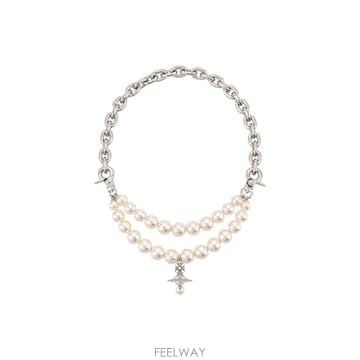 인더샵 Vivienne Westwood 비비안 웨스트우드 실버 목걸이
