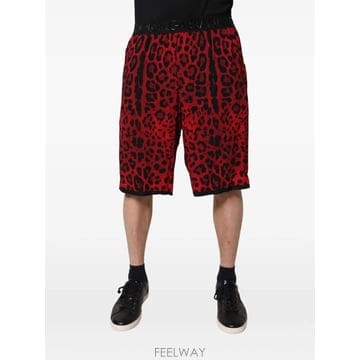 Dolce&Gabbana ���Ϲ�� ��ü�ذ��ٳ� leopard print logo waistband bermuda shorts���Ϲ�� ��ü�ذ��ٳ� leopard print logo waistband ber