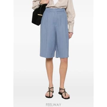 Brunello Cucinelli ���Ϲ�� ���ڷ� ��ġ�ڸ� pleated wide leg shorts���Ϲ�� ���ڷ� ��ġ�ڸ� pleated wide leg shorts