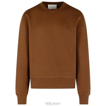 26FW 아미 톤온톤 하트 로고 코튼 스웨트셔츠 USW755 7492221 Brown