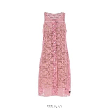 Miu Miu 26SS �̿�̿� �÷η� �̵� �巹�� MF6352SOOO19KL F0028 Pink26SS �̿�̿� �÷η� �̵� �巹�� MF6352SOOO19KL F0028 