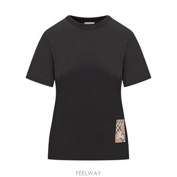 Burberry 26SS ������ üũ �� ��ư Ƽ���� 8104883 A1189 BLACK26SS ������ üũ �� ��ư Ƽ���� 8104883 A1189 BLACK