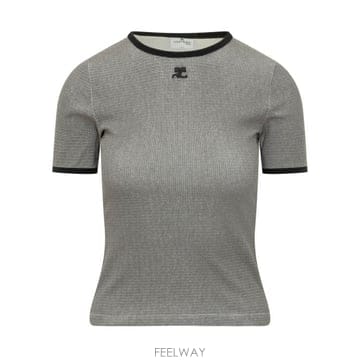 COURREGES 26SS ������ ���� Ƽ���� 126JTS017JS0223 B217 HOUNDSTOOTH BLACK26SS ������ ���� Ƽ���� 126JTS017JS0223 B217 HOUNDSTOO