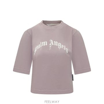 Palm Angels 26SS �ʾ����� ���� Ƽ���� PWAA079S26JER004 3603 LILAC OFF WHITE26SS �ʾ����� ���� Ƽ���� PWAA079S26JER004 3603 LILAC 
