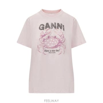 26FW 가니 반팔 티셔츠 A1050197 868 CHALK PINK