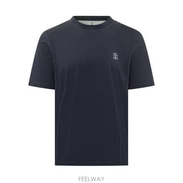 26FW 브루넬로 쿠치넬리 코튼 저지 크루넥 티셔츠 M0B138440 CD325 COBALTO