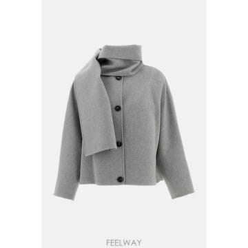 26 F/W 막스마라 크롭 더블 퓨어 울 DRAP 자켓 WITH 스카 B0032492305