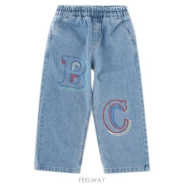 26 F/W 보보쇼즈 보보 CHOSES 엠보시드 데님 팬츠 (KIDS B0042314133