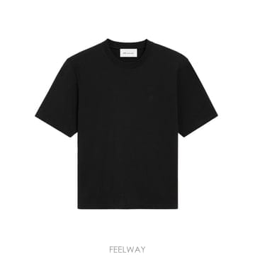 아미 블랙 티셔츠 인 HEAVYWEIGHT 저지 UTS3577260 B0302512584