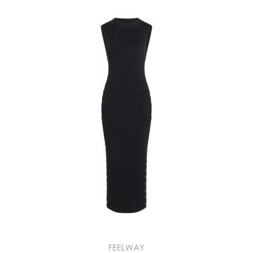 26FW 칼라거펠트 롱 원피스 B3W13041 999 NERO